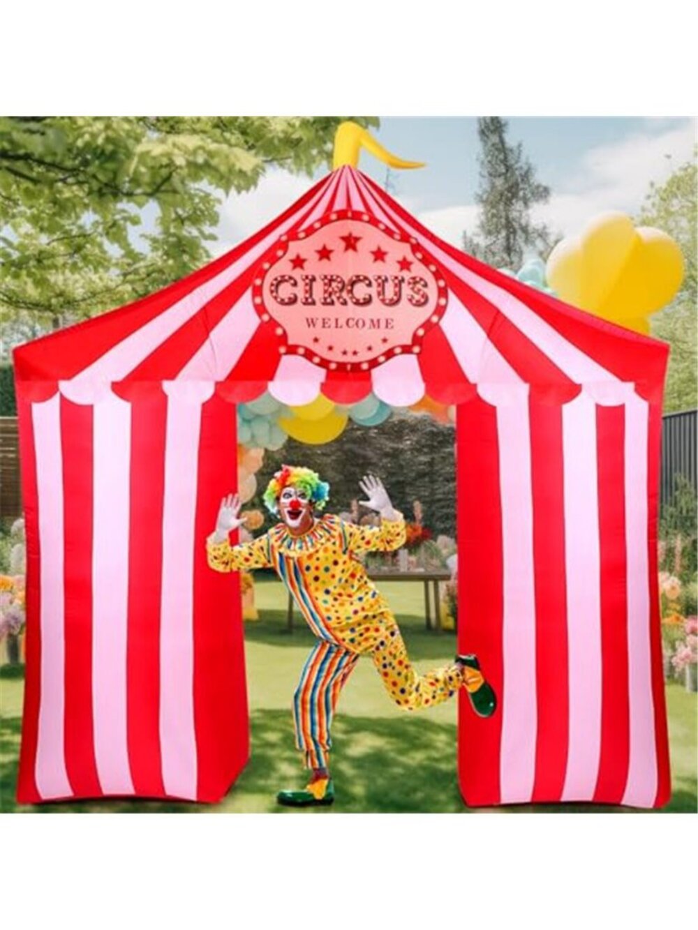 Halloween 10ft Tall Circus Inflatable Archway LED Circus Outdoor Entrance